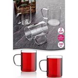 Just Cheap Store 3'lü Termisil Bardak ROYALEKS-CLKN-2018 - Altın - Kırmızı