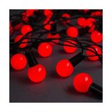 Just Cheap Store 5m 28 LED Mini Top Işık Kırmızı - Fişli, Siyah Kablo - Antrasit