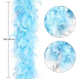 Just Cheap Store Açık Mavi Renk Kabarık Kalın Otriş Boa Tüy 6 cm Genişlik 180-200 cm Uzunluk
