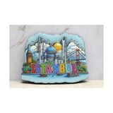 Just Cheap Store Ahşap Istanbul Temalı Magnet - Model 10 - Antrasit