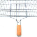 Just Cheap Store Ahşap Saplı Mangal Izgarası Galvanizli Paslanmaz Kafes Demir 32 x 42 cm