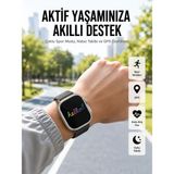 Just Cheap Store Akıllı Saat Çok Fonksiyonlu Uzun Pil Ömürlü Çağrı Cevaplayabilen Kol Saati - Ahşap - Bej - 37 mm - 0