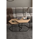 Just Cheap Store Altıgen Ikili Orta Sehpa Kahverengi - Belirtilmemiş