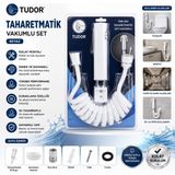 Just Cheap Store Beyaz Taharatmatik Seti Taharatmetik El Duşu- Hortum - Mafsal Vakumlu Set (4741)