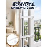 Just Cheap Store Emniyet Amaçlı Pencere Açılma Sınırlayıcı Aparat 2 Adet Yeni Nesil - Ahşap - Bej - 10*10