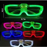 Just Cheap Store LED Işıklı Glow Pilli Parti Gözlüğü - Efektli 6 Adet 5 Renk