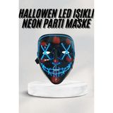 Just Cheap Store LED Işıklı Neon Maske Cadılar Bayramı Maskesi Korkunç Korku Maskesi - Antrasit