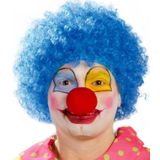 Just Cheap Store Mavi Renk Kıvırcık Afro Bonus Peruk Takma Saç Ve Kırmızı Burun Seti