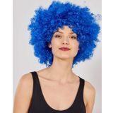 Just Cheap Store Mavi Renk Kıvırcık Afro Bonus Peruk