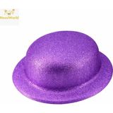 Just Cheap Store Mor Simli Melon Şapka | Ince Plastik Glitter Yetişkin Parti Şapkası