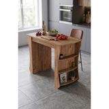 Just Cheap Store Mutfak Masası Mutfak Adası Ada Masa Bar Masası Kahvaltı Masası Raflı Çok Amaçlı Dolap Modern Masa 120X60 cm 9836 Atlantik Çam - Ahşap - Beyaz - Belirtilmemiş