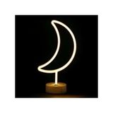 Just Cheap Store Neon Işıklı Ay Masa Gece Lambası Pil+Usb - 0 - 010 - Beyaz