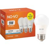 Just Cheap Store No-Vo 3lü Avantaj Paket 9W Beyaz LED Ampul E27 806LM 6500K 15.000 Saat Ömür (4741) - Beyaz - Kırmızı