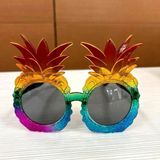 Just Cheap Store Tropikal Ananas Tasarımlı Renkli Hawaii Parti Gözlüğü