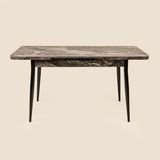 Just Home Espinho Mermer Görünümlü Açılır Masa - Siyah - 75X70X120 cm - Montajsız