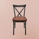 Just Home Luna Kahverengi Siyah 85x39x39 cm Metal Tonet Sandalye