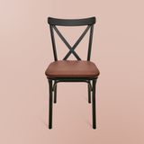 Just Home Luna Metal Tonet Sandalye - Kahverengi / Siyah - 85X39X39 cm - Kahverengi - Siyah