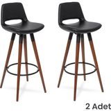 Just Home Retro Siyah 107 cm 2'li Bar Taburesi
