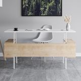 Just Home Tori 140 cm Safir Meşe Beyaz Çalışma Masası