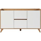 Just Home Vera Konsol - Beyaz / Sepet - 140 cm - Beyaz - Sepet Ceviz