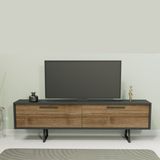 Just Home Walnut Tv Ünitesi - Ceviz - 49,5X29,5X150 cm - Antrasit - Ceviz - Montajsız