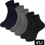 Just Inner Erkek 6’lı Viskon Çorap Kışlık Termal Patik Esnek ve Konforlu (12200) - 41 - 44 - Renkli