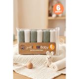 Just inner Erkek Bebek 6'lı %100 Pamuk Ağız Mendili Düz Renk Dokulu Kutulu Set Nefes Alan Doku (5822