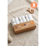 Just Inner Erkek Bebek 6'lı%100 Pamuk Ağız Mendili Ayıcık Desenli Kutulu Set Nefes Alan Doku (582201)