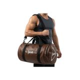 Just Leather Sport Fitness Bag Kahverengi Spor Çantası Omuz Askılı Küçük Boy