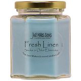 Just Makes Scents Taze Keten Kokulu Duman ve Koku Giderici Mum - Ev İçin Kokulu Mumları Ortadan Kaldırır - Sigara, Yiyecek ve Evcil Hayvan Kokularını Nötralize Eder - ABD'de Elle Dökülür
