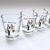 Just Married Gelin Damat 12'li Shot Bardağı - Siyah - Beyaz - 45 cc