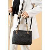 Just Polo 4 Bölmeli Iki Askılı Kadın El & Omuz Çantası ve Cüzdan Kombini 24X20CM 92181-MN - 000-Siyah