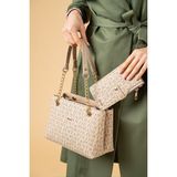 Just Polo 4 Bölmeli Iki Askılı Kadın El & Omuz Çantası ve Cüzdan Kombini 24X20CM 92181-MN - Kum - Bej