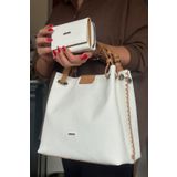 Just Polo 4031-GD Beyaz Kadın Omuz Çantası