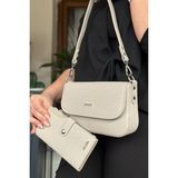 Just Polo 4090-GD Taş Beyaz Kadın Omuz Çantası