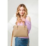 Just Polo 5 Bölmeli Şık El & Omuz Çantası Shoulder Bag Ebat : 22 x 25 cm - Tek Ebat - Vizon