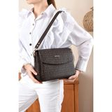 Just Polo Adın Monogram Desenli Ayarlanabilir Askılı Omuz ve Çapraz Çanta - Tek Ebat - Kahverengi