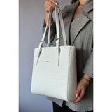 Just Polo Büyük Boy 31 cm * 30 cm 4 Bölmeli Günlük Kullanıma Uygun Tote Bag Kadın Omuz Çantası 4067 Beyaz - Açık Yeşil Melanj
