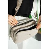 Just Polo Günlük Kombinlere Uygun Kadın 3D Baskılı Ayarlanabilir Askılı Şık Omuz Çantası Ebat: 16 x 26 cm - Taş