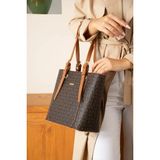 Just Polo Günlük Kombinlere Uygun Kadın Büyük Boy Lüks El Çantası Ebat : 24 x 27 cm Shopper - Kahverengi