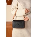 Just Polo Günlük Kombinlere Uygun Kadın Kabartma Baskılı El ve Omuz Çantası Shopper - Siyah - Camel