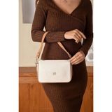 Just Polo Günlük Kombinlere Uygun Kadın Kabartma Baskılı El ve Omuz Çantası Shopper - Tek Ebat - Krem