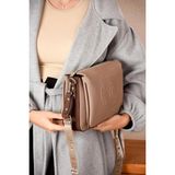 Just Polo Günlük Kombinlere Uygun Kadın Orijinal Yeni Sezon Omuz Çantası Shopper Ebat : 21 x 28 cm - Kum - Kahve