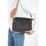 Just Polo J4063 Siyah Camel Kadın Omuz Çantası