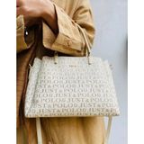 Just Polo Jp2120 Kadın Monogram Baskılı El Ve Omuz Çantası Ozt2120 - Krem