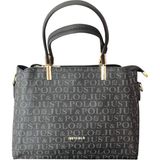 Just Polo Jp2120 Kadın Monogram Baskılı El Ve Omuz Çantası Ozt2120 - Siyah