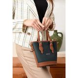 Just Polo JP6053 Kadın Kolon Askılı Küçük Boy El ve Omuz Çantası OZT6053 - Yeşil - Taba
