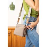 Just Polo Just & Polo Kadın Çok Bölmeli Omuz Çantası Fermuarlı Ön Cepli ve Logolu Geniş Askılı Crossbody 6036