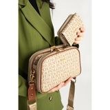 Just Polo Just Polo Kadın Suya Dayanıklı Baskı Desenli 5 Bölmeli Çapraz Çanta Omuz Çantası Ve Cüzdan Kombini Tr3502 - Vizon - Camel