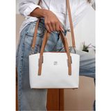 Just Polo Justpolo Kadın 5 Bölmeli El Omuz Çantası ve Cüzdan Kombini (Anneler Gününe Özel Model) - Beyaz